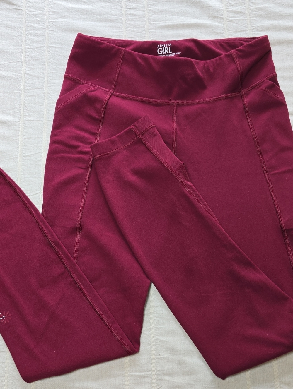 Athleta Burgundy Kids Leggings Girls M 8/10